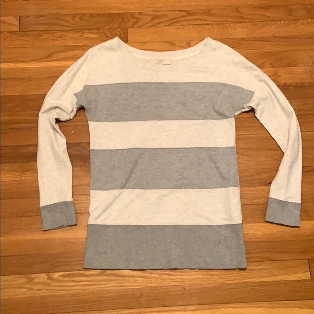 Loft Cozy Color Block Crewneck Sweatshirt